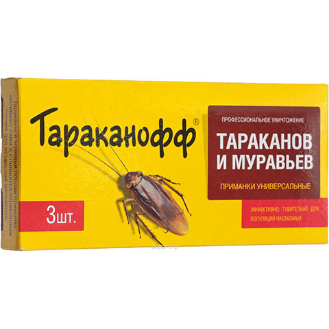"Тараканофф" Контрудар-приманка для уничтожения тараканов и муравьев (3шт)