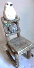 Фигурка Птичка сидит на стуле НОВОГОДНЯЯ Н-22см