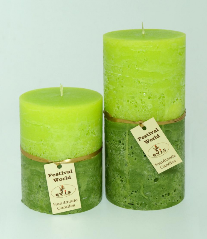 Карадаг-1 свеча рустик 2-х цветная лайм-зеленая