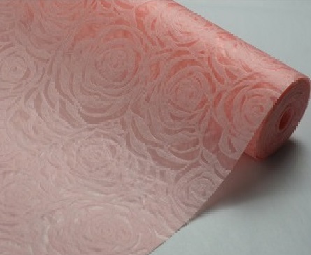 Фетр 3D ламинированный "Розы" 50см*10м персиковый