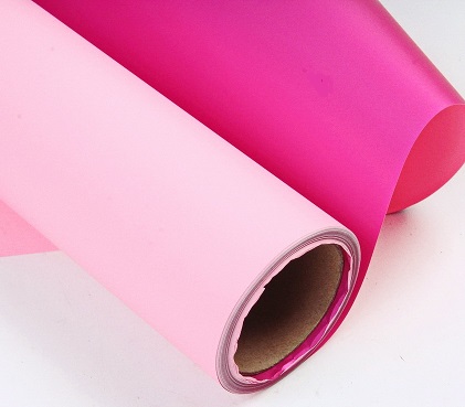 Упак. материал Матовая пленка двухцв. 60см*10м розовый/ярко-розовый