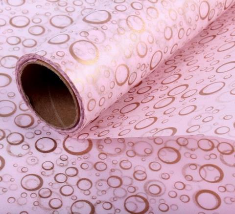 Упак. материал Ламинированный фетр "Пузыри" 60см*5м розовый
