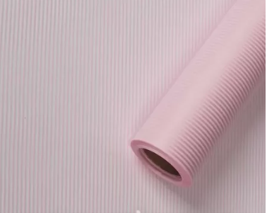 Упак. материал флористическая пленка "Нежные полосы", 50мкр, 58см*10м, нежно-розовый