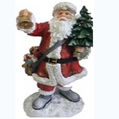 Фигурка Дед мороз  с колокольчиком с елкой в руках Н-50см