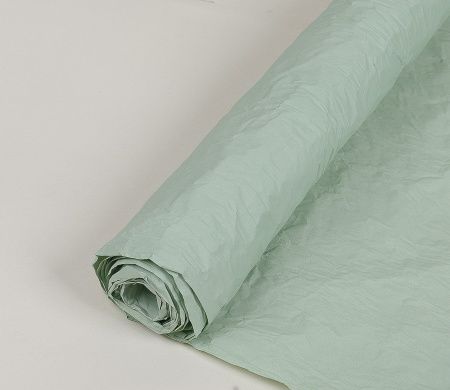 Флористическая крафт бумага жатая двухсторонняя, 70 см x 5 м,  зеленый чай