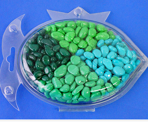 Набор-6 разноцветной гальки для миниаквариумов в пласт.