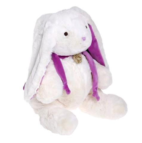 Игрушка мягкая Кролик 45см белый/фиолетовый Lapkin