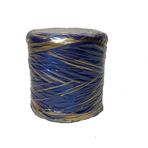 Рафия искусственная 1,6мм*200м сине-золотой