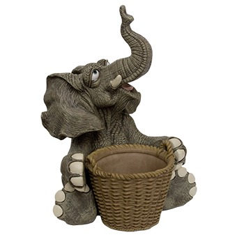 Фигурка Слон мультяшный с корзиной Н-37см,L-27см