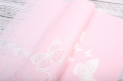 Упак. материал флористическая пленка "Снежные бабочки", 58 см х 58 см, 20 листов/упак., светло-розов