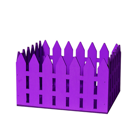 Подарочный ящик 18*15*9см "Забор"фиолетовый