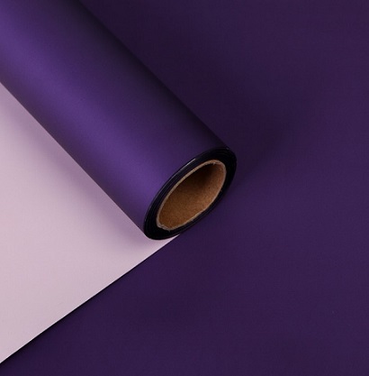 Упак. материал Матовая пленка двухцв. 60см*10м бледно-лиловый/фиолетовый