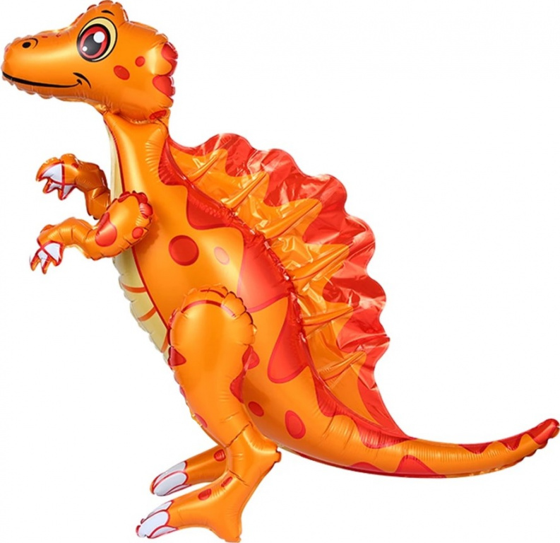 Шар 3D (30''/76 см) Фигура, Динозавр Спинозавр, Оранжевый ТОЛЬКО ВОЗДУХ
