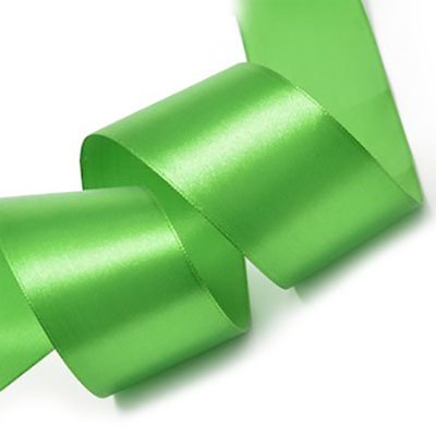 Лента атласная, в катушке (картон) гладкая, односторонняя, 50мм*25м зеленый